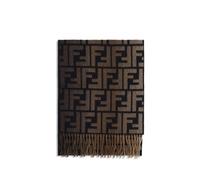 Fendi Brown Fleece Wool Scarf