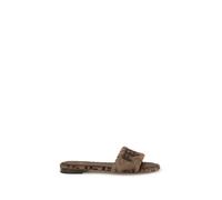 Fendi Brown Viscose Flat Sandals - EU37.5/US7.5