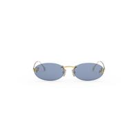 Fendi Fe4075us Occhiali Da Sole Donna Oro Ovali Blu 54mm