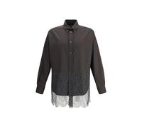 Fendi Pinstripe Wool and Lace Shirt - L