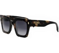 FENDI Roma Havana Square Sunglasses, Avana, Plastic, Donne occhiali da sole 50