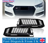 Fendinebbia anteriori Coperture per Audi S4 A4 B9 S-Line 2016 2017 2018 Paraurti anteriore Fendinebbia Copertura della lampada Gloss Nero Quadro Cap pair