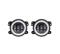 Fendinebbia Auto Per Jeep Per Wrangler JK TJ LJ 60W 4 Pollici LED Fendinebbia Con Anello Alone Bianco DRL Ambra Indicatore Direzione Fendinebbia Anteriori(2Piece-A)