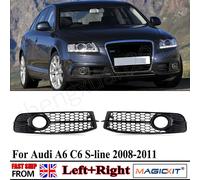 Fendinebbia Coperture Griglia Per Audi A6 C6 S-line 2008 2009 2010 2011 Paraurti Anteriore Fendinebbia Copertura Della Lampada Quadro Griglia Nero Una Coppia pair