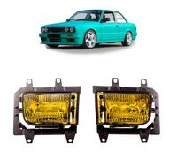 Fendinebbia Set Vetro Trasparente Giallo + H3 Pere per BMW E30 Restyling Da 1987
