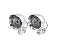 Fendinebbia Spot Ausiliario Passante Bicolore Moto Da 2 Pezzi | Gruppo Ottico Moto LED Cromato Con Staffa Montaggio Su Tubo Con Barra Protezione Roll-bar Fanale Anteriore