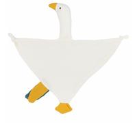 FenFang Doudou Neonato Mussola in Cotone, Peluche Doudou Copertina, Coperta Coccole di Sicurezza Conforto Bambini, Straccetto Duoduo Consolatore Gioco Culla Neonati Regali Utili (Oca Bianca)