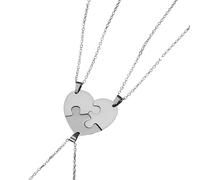 Feng Shui Accessori per Ragazze Collana con Pezzi di Puzzle in Argento Sterling 925 per Donne e Uomini, Collana con Ciondolo Puzzle a Cuore d'Amore 2/3/4/5/6 Pezzi, Collana con Puzzle Millennium,