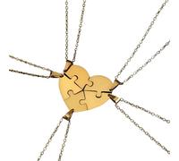 Feng Shui Accessori per Ragazze Collana con Pezzi di Puzzle in Argento Sterling 925 per Donne e Uomini, Collana con Ciondolo Puzzle a Cuore d'Amore 2/3/4/5/6 Pezzi, Collana con Puzzle Millennium,