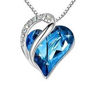 Feng Shui Accessori per Ragazze Collana Cuore dell'Oceano in Argento Sterling 925 da Donna, Collana Cuore Oceano Collana Multicolore con zirconi per Feste Informali, Collana titanica Cuore