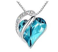 Feng Shui Accessori per Ragazze Collana Cuore dell'Oceano in Argento Sterling 925 da Donna, Collana Cuore Oceano Collana Multicolore con zirconi per Feste Informali, Collana titanica Cuore