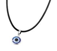 Feng Shui Accessori per ragazze Collana del malocchio per donne e ragazze, Collana in argento sterling 925 con ciondolo malocchio blu del mare profondo Collana girocollo con occhio blu turco in vetro,