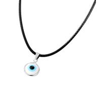 Feng Shui Accessori per ragazze Collana del malocchio per donne e ragazze, Collana in argento sterling 925 con ciondolo malocchio blu del mare profondo Collana girocollo con occhio blu turco in vetro,