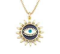 Feng Shui Accessori per Ragazze Collana del malocchio per Donne e Ragazze, Collana Turca del malocchio Portafortuna in Argento Sterling 925 Collana del malocchio del Cuore della Boemia, Collana del