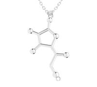 Feng Shui Accessori per ragazze Collana in argento sterling 925 con serotonina per donne e uomini, Birra 3D Trinitrotolu Vitamina C Cocaina Acqua DMT Molecola Scienza Biologia Collana con ciondolo con