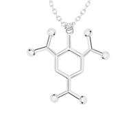 Feng Shui Accessori per ragazze Collana in argento sterling 925 con serotonina per donne e uomini, Birra 3D Trinitrotolu Vitamina C Cocaina Acqua DMT Molecola Scienza Biologia Collana con ciondolo con