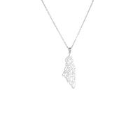 Feng Shui Accessori per Ragazze Collana Israele, Argento Sterling 925 Collana con Pendente Mappa Israele Palestina Paese Geografia Collane a Catena per Donne Gioielli Regalo Commercio all'Ingrosso
