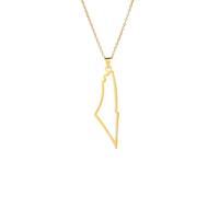 Feng Shui Accessori per Ragazze Collana Israele, Argento Sterling 925 Collana con Pendente Mappa Israele Palestina Paese Geografia Collane a Catena per Donne Gioielli Regalo Commercio all'Ingrosso