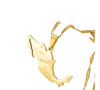 Feng Shui Accessori per Ragazze Collana Messicana in Argento Sterling 925 per Donne e Uomini, Collana con Ciondolo con Mappa del Messico con Città Collana con Bandiera del Messico Collana Rurale,