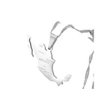 Feng Shui Accessori per Ragazze Collana Messicana in Argento Sterling 925 per Donne e Uomini, Collana con Ciondolo con Mappa del Messico con Città Collana con Bandiera del Messico Collana Rurale,