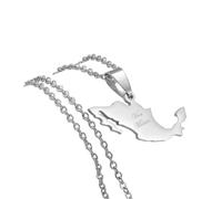 Feng Shui Accessori per Ragazze Collana Messicana in Argento Sterling 925 per Donne e Uomini, Collana con Ciondolo con Mappa del Messico con Città Collana con Bandiera del Messico Collana Rurale,