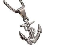 Feng Shui Accessori per Ragazze Collana Pirata in Argento Sterling 925 per Uomini e Donne, Collana con Catena di Ancoraggio Pirati dei Caraibi Gioielli con Ciondolo Ancora Marinaio, Collana con