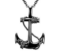 Feng Shui Accessori per ragazze Collana pirata in argento sterling 925 per uomini e donne, Collana pirata con spada Collana con ancoraggio testa teschio di Halloween retrò, Collana con teschio Collana