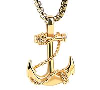 Feng Shui Accessori per ragazze Collana pirata in argento sterling 925 per uomini e donne, Collana pirata con spada Collana con ancoraggio testa teschio di Halloween retrò, Collana con teschio Collana