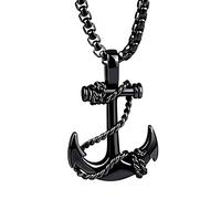 Feng Shui Accessori per ragazze Collana pirata in argento sterling 925 per uomini e donne, Collana pirata con spada Collana con ancoraggio testa teschio di Halloween retrò, Collana con teschio Collana