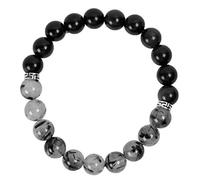 Feng Shui Bracciale Amuleto Guarigione Cristallo Ricchezza Fortuna Braccialetti con Perline Bracciale con Ciondolo Energia Naturale Ossidiana Attira ricchezza Buona Fortuna Porta prosperità, Cinabro d