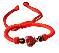Feng Shui Cinabro Bracciale Ricchezza con Corda Rossa 12 Animali dello Zodiaco Bracciale con Ciondoli Bracciale con Ciondoli Guarigione Reiki Chakra Bracciale per la Massima Ricchezza di Denaro
