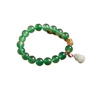 feng shui, gioielli, Bracciale in cristallo Feng Shui 7A Bracciale portafortuna con ciondolo Wu Lou Bracciale in equilibrio con smeraldo naturale, agata, amuleto di ricchezza, attira prosperità, amore