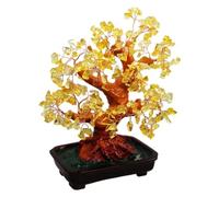 Feng Shui Glück Albero 25 cm Denaro Albero Bonsai Pfennig Albero a Mano Pietra Oro