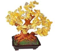 Feng Shui Glück Albero 25 cm Denaro Albero Bonsai Pfennig Albero a Mano Pietra Viola Ametista