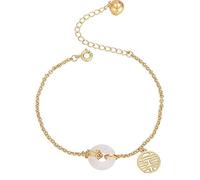 Feng Shui Jade Donut Bracciale Fibbia armoniosa Antichi monete giada Penderant Pure Silver Parti Bracciale Bracciale doppia felicità Bracciale Jade Hulu La gemma pietra della gemma attira ricchezza e