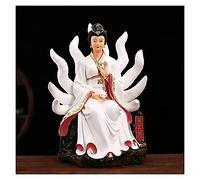 Feng Shui Ornamenti Feng Shui Statua di Buddha Realistica Statua di Volpe a Nove Code Decorazione fortunata Resina Spirituale Soggiorno Decor Rosa/Bianco Yoga Zen Decor Dio della Fortuna (Color :