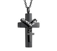 Feng Shui, Prodotti per ragazze in argento sterling 925 da donna e doppia cremazione che trattiene i propri cari, collana con croce, urna, collane, ceneri per uomo