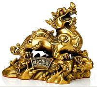 Feng Shui Ricchezza Pi Xiu Pi Yao Statua, Statuetta di Ricchezza e Buona Fortuna per Ufficio e Decorazione Domestica Bronzo 10 Pollici