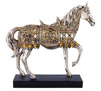 Feng Shui Statua di Cavallo Decor, Sculture Decorazioni per la casa Decorazione Moderna Decorazioni da Tavolo Ornamenti per Ricchezza e Successo Buoni Regali Portafortuna,Silver