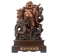 Feng Shui Statua Ornamento Buddha Ridente Figurine Decorazione Home Office Benedica la prosperità e la ricchezza per Il Regalo