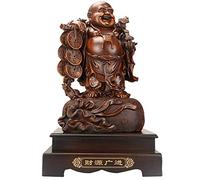 Feng Shui Statua Ornamento Buddha Ridente Figurine Decorazione Home Office Benedica la prosperità e la ricchezza per Il Regalo