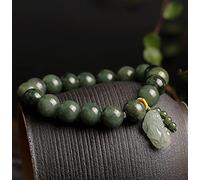 Feng Shui Wealth Bracciale Level a fei cui Jade pi xiu Bracciale Tian Lu Pi Yao Lucky Charm Chakra Gemstone Bracciale Crystal Bracciale Spirito Spirituale Buona fortuna di The Evil, 7mm Cinnabar