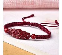 Feng Shui Wealth Bracciale Lucky Bracciale Naturale Cinnabar Ornment Bracciale Bracciale Lucky Charms Crystal Love Bangle Gioielli Gift Geste