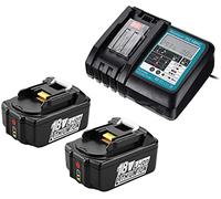 FengBP 2 batterie 18V 5.0Ah BL1850B con caricatore DC18RC DC18RA per Makita Radio DMR108, DMR110, DMR102, DMR105, ricambio Makita 18V BL1830B BL1840 BL1840B BL1850 BL1815 N Duc353Z Duh523 Z