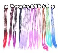 FENGCHUANG 12 extension colorate per capelli per bambini, extension arcobaleno per intrecciare i capelli, accessori per capelli sintetici carini, per donne, bambini e ragazze