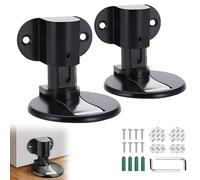 FENGCHUANG 2 Pezzi Fermaporta Magnetico Invisibile 6 x 5.2 cm Fermaporta Magnetico Regolabili con Adesivo 3M e Viti per Porte per Vari Tipi di Porte Fissi a Pavimento(Nero)