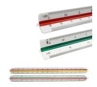 FENGCHUANG 2 Pezzi Scalimetro Righello Trinagolare Ideale, Scalimetro Professionale Triangolare 1:20 1:25 1:50 1:75 1:100 1:125/1:100 1:200 1:250 1:300 1:400 1:500 per Architetti, Alunno
