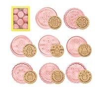 FENGCHUANG 8 Pezzi Formine per Biscotti Natalizi, Tagliabiscotti 3D Natale Set, Formine Biscotti Natale, Stampi Biscotti Natalizi Plastica, Stampo Plastique 3D Omino di Pan di Zenzero (Rosa)