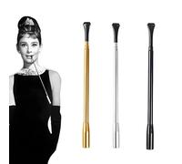 FENGCHUANG Bocchino per Sigaretta 3 Pezzi, Diametro interno 8 mm Bocchino Allungabile per Sigaretta, Portasigarette lungo alla Audrey Hepburn, accessori per feste e cosplay, Nero/Oro/Argento