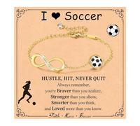FENGCHUANG Braccialetto da calcio con infinito per ragazze e donne, regolabile, con simbolo dell'infinito per gli appassionati di calcio, donne, adolescenti, ragazze, mamma